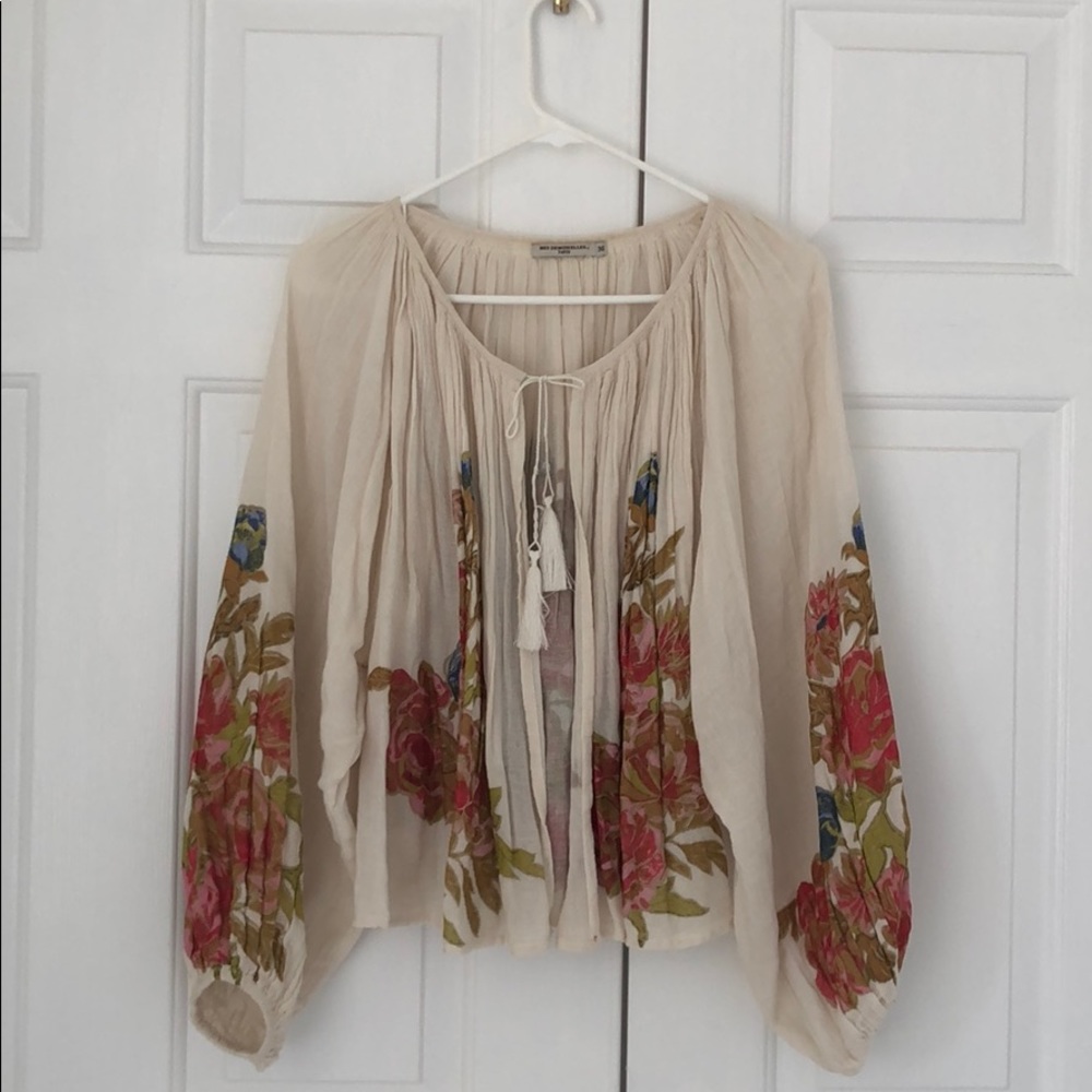 Mes Demoiselles Top Beautiful gauzy printed fabric